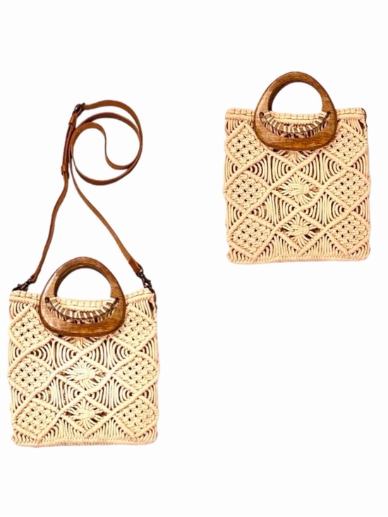 Anthropologie Handbags - 🆕 New Anthro Macrame & Wooden Bag